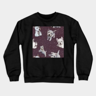 Westies mom dark purple pattern Crewneck Sweatshirt